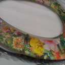 Angol Shiold Elongated Resin Toilet Seat Flowers, Slow Close Quick Release Metal Zinc Alloy Hinge Easy to Install also Easy to Clean, Decorative Acrylic Seats(19 Inch, Abstract Floral Art Print)