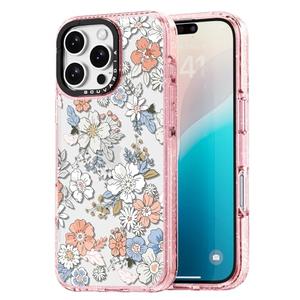 Bouvardia for iPhone 16 Pro Case, Cute Design for Women & Girls, Protective & Aesthetic, Floral Theme - Flowers in Bloom (Pink Bumper)