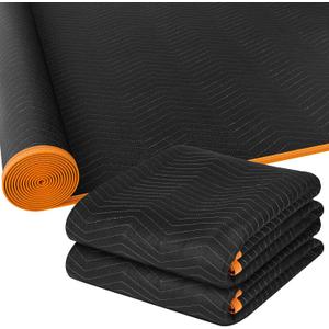Aliceset 2 Pcs 60'' x 120'' Extra Large Moving Blankets, Black Quilted