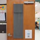 NICETOWN Blackout French Door Curtains, Room Darkening Lockdown Classroom Window Covering Shade for Privacy, Front Back Thermal Insulated Curtain for Living Room Bedroom, 1 Panel, Grey, 8" W x 36" L