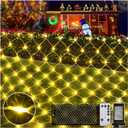 KNONEW Christmas Net Lights, 600 LEDs 19.7ft x 13.1ft Outdoor Waterproof Mesh Lights with 8 Modes & Timer, Plug-in Net Fairy Lights for Garden Bushes, Party Wedding Holiday.Warm White