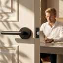 Goldenwarm Black Door Handles Interior, Privacy Matte Black Interior Door Handles, Heavy Duty Zinc Alloy Black Door Lever for Bedroom and Bathroom (6 Pack)