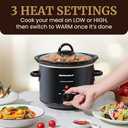 Elite Gourmet MST-350B Electric Slow Cooker, Adjustable Temp, Entrees, Sauces, Stews & Dips, Dishwasher Safe Glass Lid & Crock (3 Quart, Black)