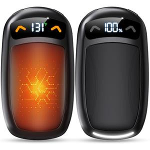 Rechargeable Hand Warmer 2Pack, AI Chips Electric Hand Warmers with LED Display, 3 Temps Portable Magnetic Handwarmers, Pocket-Sized Electronic Hand Warmers for Women, Man, Camping, Hunting, Christmas