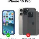 for iPhone 15 Pro Waterproof Case, [Shockproof] [Dustproof] [with Screen Protector] Phone Case for iPhone 15 Pro, Full Protective Case for iPhone 15 Pro 6.1-Blue