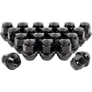 12mmx1.5 Lug Nuts Set of 20 for Focus Fusion Escape Ranger MKC/MKZ Fiesta Stock Wheels Black 12mmx1.5 OEM Factory Stock Wheels Large Acorn Seat