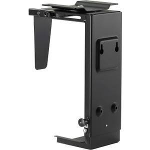 Pholiten Under Desk CPU Mount, Universal PC Wall Mount, 3.94 to 11.61 Inch Wide Computer Case CPU Hanger Holder, Adjustable 360 Swivel, Secure Lock, Max Load 44Lbs