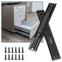 Soft Close Drawer Slides Full Extension 22 Inch Ball Bearing Drawer Slides Heavy Duty Drawer Slider Drawer Glides Side Mount Cabinet Sliders Black -10 Pairs