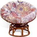 Papasan Cushion Cover Only, Water Resistant Papasan Chair Cushion Cover for Outdoor lndoor,Skin-Friendly Soft Machine Washable Unfading Zippered Cover (Bohemian Flower Pattern, 55in)