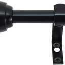 Decopolitan 5/8" Cap Curtain Rod Set, 28 to 48 Inches, Black
