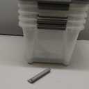 Amazon Basics Plastic Storage Containers with Secure Latching Lids, Stackable Organization Bins, Clear/Grey, 19 Quart, Set of 6