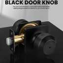Haidms 6 Pack Black Door Knobs Interior, Privacy Interior Door Knob for Bedroom or Bathroom, Matte Black Door Knobs