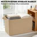 96L Large Blanket Basket,24"x16"x15"Rectangle Storage Bin with Handles,Woven Rope Laundry Basket for Toys, Clothes,Magazines,Home Organization,Nursery,Living Room & Bedroom,Jute