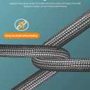 2 x 26FT 60W USB C to USB C Right Angle Fast Charging Cable,Long Cord Nylon Braided, Type C Charger Cord for,Apple-iphone 15,Sam-sung GalaxyS24 S23 S22 A15,iPad Pro/Air,Pixel 5/4 XL,One-Plus 8T,PS5 (Grey)