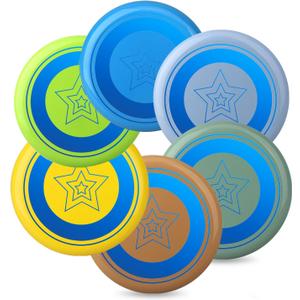 8" Outdoor Flying Disc Ring Toys For Kids Adults, Sand Beach Toys Toss and Catch Toys, Sport Disc Toy for Park Backyard Yard, Lawn, Holiday Party Favors Boys Girls Easter Stocking Stuffer(6 Pack)