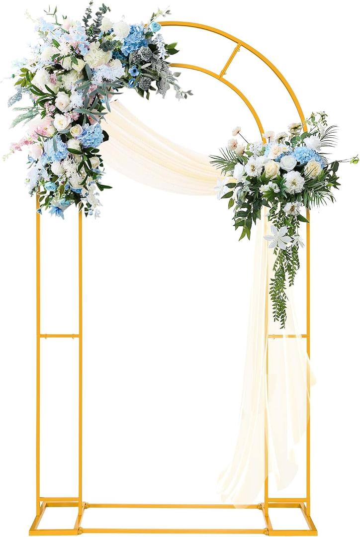 7.2FT Open Arch Stand Backdrop U Shaped Wedding Arch, 7.2x4 FT