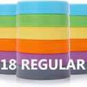 AOZITA 18 Pack Plastic REGULAR Mouth Mason Jar Lids for Ball Regular Mouth Jars - Colored Plastic Storage Caps for Mason/Canning Jars, Leak Proof, Dishwasher Safe & Food Grade