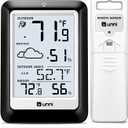 Indoor Outdoor Thermometer Hygrometer Wireless Weather Station, Temperature Humidity Monitor Battery Powered Inside Outside Thermometers with 330ft Range Remote Sensor(Black)