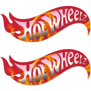 6 x Authntcestore- (2 Pack) Hot Wheelz Sticker Decal Vinyl | Car Racing Lovers | Cars | Windows | Laptops | Walls | Any Smooth Surface | Premium Quality | Size: 5" x 2"