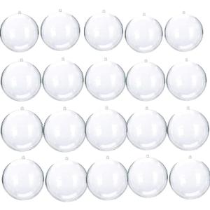 20 Pack Clear Plastic Fillable Ornaments - DIY Christmas Ornaments for Tree, Wedding, Party & Home Decor (60MM/2.36")