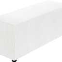uxcell Stretch Ottoman Cover Rectangular Oversized Square Ottoman Slipcover with Elastic for Foot Stool Living Room Bedroom Fit Length 101-127cm / 40"-50", Large, White