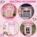 Axolotl Winter Birthday Party Decorations Pink Axolotl Door Cover Arch Decor Front Door Porch Banner Backdrop Wall Decor for Indoor Outdoor Yard Garage Cartoon Archway Baby Shower Party Supplies