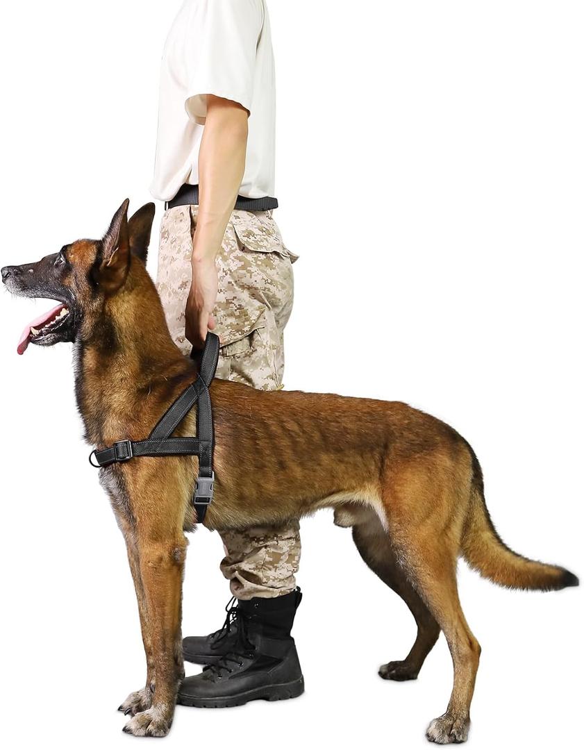 No Pull Dog Harness, Reflective Puppy Harness with Soft Padded Handle, Escape Proof/Quick Fit Adjustable Pet Harness for Small Medium Large Dogs, Easy for Training Walking (Black, S)