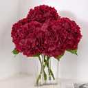 MARTINE MALL 3Pcs 21in Hydrangea Artificial Flowers, Latex Real Touch Hydrangeas Lifelike Large Hydrangea Flowers for Home Decor Party Arrangements Wedding Bouquets Centerpieces (Burgundy)