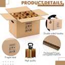 Tatuo 10 Sets Wine Boxes for Moving Kits 16 x 12 x 12 Inch Corrugated 12 Bottle Thickened Cardboard Glass Dividers with Handle for Kitchen Shipping Wine Glassware Dish Packing Moving (Box Included)