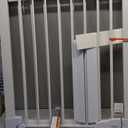 Cumbor 29.7"51.5" Extra Wide Baby Gate for Stairs, Pressure-Mounted Dog Gates for Doorways & Hallways, Auto-Close Walk-Through, No-Trip Design, Child Proof Safety, Dog/Pet Gate for Indoor Use, White