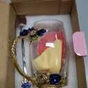 Gifts for Mom Women Unique Blue Tea Mug With Spoon Set & Flower Decoration - Top Birthday Christmas Gifts For Women Mom Who Has Everything (Rose Blue Coffee Cup, 12 OZ)