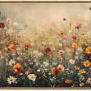 InSimSea Framed Canvas Wall Art Vintage Decor, Wall Decor for Living Room Bedroom Office Bathroom, Large Nature Landscape Flower Wildflower Oil Painting Prints, Home Decorations, 16x24inch