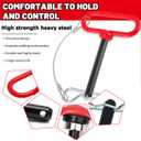 1/2 x 4 Inch Trailer Hitch Pin, Trailer Gate Pin for Towing Tractor, Lawn Mower, Car, Rubber Handle, with Safety Clip Anti-Loss Rope (Pack of 2