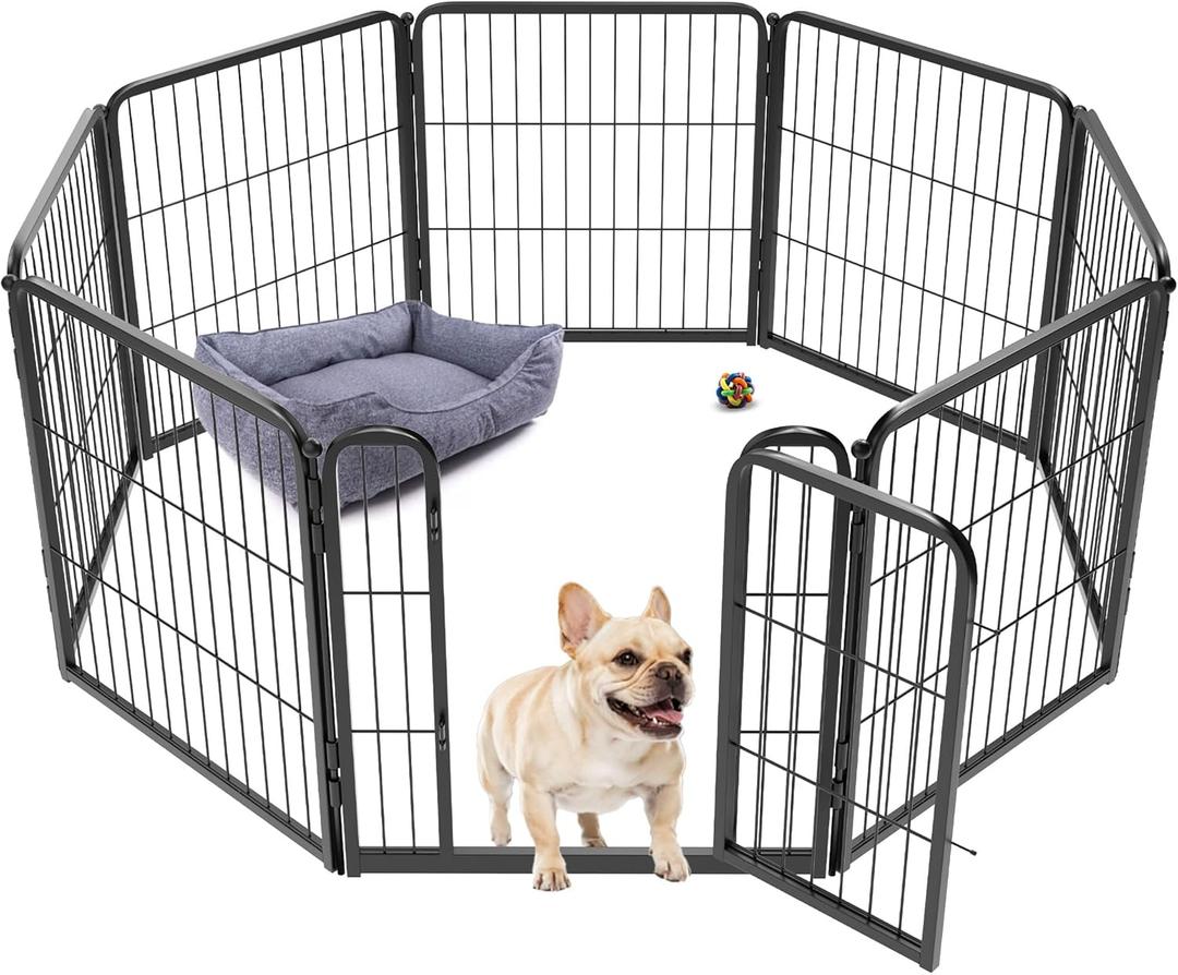 FXW Homeplus Unleashed Indoor Dog Playpen - Stress-Free and Safe Play, Heavy Duty 24 Inch 8 Wire Panels Dog Pen for Puppy and Small Dogs, BlackPatented