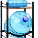 TC-HOMENY 5 Gallon Water Jug Holder, 3-Tier Water Bottle Rack for 5 Gallon Water Dispenser, Water Jug Rack Organizer, Water Jug Stand for Home Office (Brown)