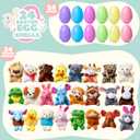 JOYIN 24 Pack Prefilled Easter Eggs of Mini Stuffed Animal Plush Toys Baster Stuffer Filler for Kids Easter Egg Hunt Game, Classroom Prize Supplies
