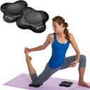 Gaiam Yoga Knee Pads (Set of 2) - Yoga Props and Accessories for Women/Men Cushions Knees and Elbows for Fitness, Travel, Meditation, Kneeling, Balance, Floor, Pilates (Black)