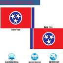 Tennessee State Flag 2x3 Double Sided- Heavy Duty 3ply Tennessee TN State Flags Super Durable 2 Rows Stitched Edge Canvas Header with 2 Brass Grommets