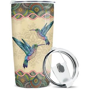 Hummingbird Stained Glass - 20oz Clear Stainless Steel Tumbler - Humming Bird Accessories Stained Glass, Unique Gifts, Gifts For Her