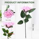 GREENTIME 12 Pack Pink Fake Roses Artificial Flowers with Stems | Silk Flower Bouquet for Valentine's Day Home Table Centerpiece Wedding Bridal Decor Baby Shower Engagement Party Decorations