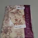 jinchan Tie Up Valance Curtain Floral Linen for Windows Farmhouse Peonies Botanical Short Window Treatment 45 Inch Adjustable Length for Kitchen Living Room Light Filtering 1 Panel Brick Red on Linen