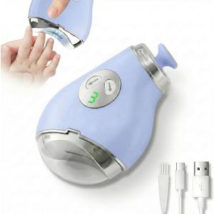 Electric Nail Clippers, Safe Automatic Nail Trimmer with LED Light & 3 Speeds, Quiet USB Rechargeable Electric Nail File with Built-in Nail Clipping Storage for Nail Art, Kids, Senior & Adult, Blue