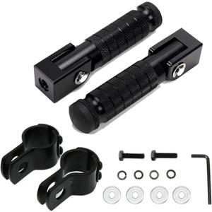 XINGWU M8 Motorcycle Foot Pegs 90 Degree Foldable Footpegs CNC Anti-Skid Footrest Universal for Yamaha Honda Suzuki Aprilia Electric Car Motorbike Mini Bike Dirt Pit Bike Passenger Pedal (Black)