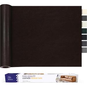Leather Repair Patch Tape Kit, Self-Adhesive Leather Repair for Furniture, Couch, Sofa, Car Seats, Office Chair, Vinyl Repair Kit. 30inx16in (Dark Brown-Litchi Grain)
