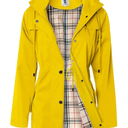 Women's Long Hooded Rain Jacket Outdoor Raincoat Windbreaker Size S