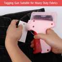 Tagging Gun for Clothing, Tag Gun Kit for Clothes, Quick Clothing Fixer, Mini Quick Sewing Gun with Storage Box, Micro Garment Tag Gun for Clothes with 5 Needles 1200 Pcs Fasteners Pink