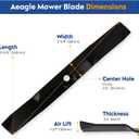 Aeagle M143504 Medium Lift Blades for John Deere 2025R 2027R 2032R 2210 2305 2320 2520 4115 X495 X465 X475 X485 X575 X585 X595 X700 X720 X724 X728 X729 X740 X744 X748 X749 62 inch Deck, 3 Pack (Black)