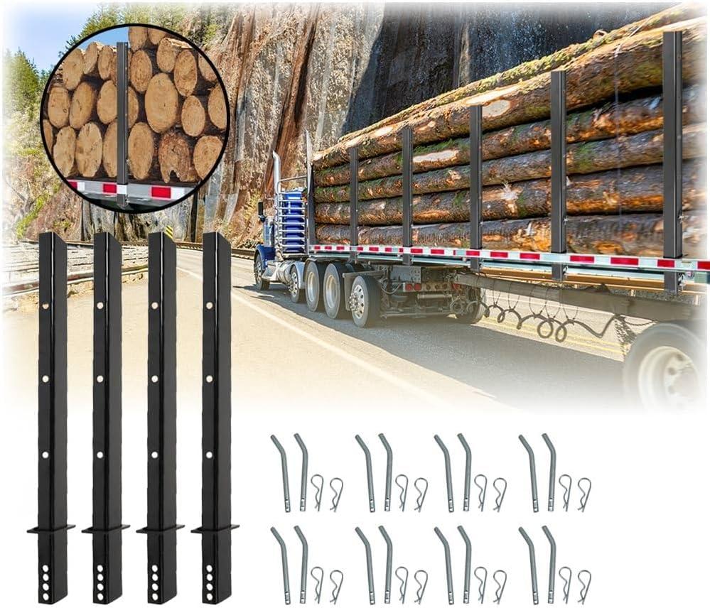 Mytee Products 4 Pack 30" Adjustable C Channel Pipe Stake for Flatbed Trailer Hauler