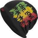Jamaica Flag Beanie hat Knit hat Skull Cap Slouchy Warm Headwear for Jogging Cycling Adult Women Men (One Size, One Love Music Reggae Rasta Jamaican)