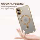 ZIYE Magnetic Case Made for iPhone 16 Plus 6.7 Inch [Compatible with MagSafe] Full Camera Lens Protection, Clear Luxury Phone Cover Soft TPU Bumper Drop Protective Case for 16 Plus Women Men, Gold